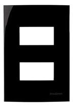 Placa 4x2 2 Postos Horizontal Separados Ebony Sleek Margirius 15914