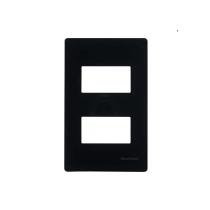 Placa 4x2 2 postos separado c/ suporte ebony clean margirius