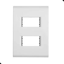 Placa 4x2 2 Postos Separados C/Suporte - Tramontina Liz Placa 4x2 2 Postos Separados C/Suporte - Tramontina Liz