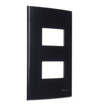 Placa 4x2 2 Postos Separados Ebony Preta Sleek Margirius