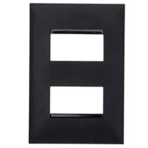 Placa 4x2 2 Postos Separados Pial Plus+ Legrand Preto 618506PT Placa 4x2 2 Postos Separados Pial Plus+ Legrand Preto 618506PT