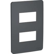 Placa 4X2 2 Postos Stellar Black Orion S730121294 Schneider