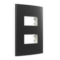 Placa 4x2 2P Sep. Grafite com Suporte Sleek Colors Margirius