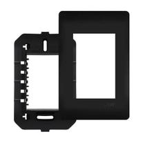 Placa 4X2 3 Modulos Habitat Black Ref 4075 Fame Placa 4X2 3 Modulos Habitat Black Ref 4075 Fame