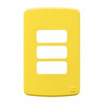 Placa 4X2" 3 Posto Amarela sem Suporte