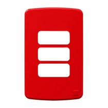 Placa 4X2" 3 Posto Vermelha sem Suporte Weg Placa 4X2" 3 Posto Vermelha sem Suporte Weg