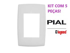 Placa 4x2 3 Postos Branco Pial Plus 618503 Kit 5 peças