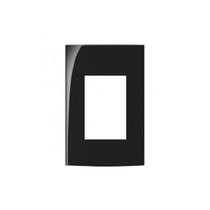 Placa 4x2 3 postos c/suporte ebony clean margirius