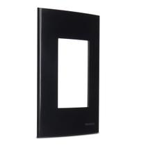 Placa 4x2 3 Postos Ebony Preta Sleek Margirius