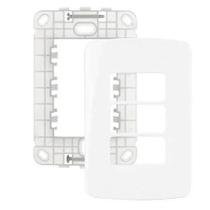 Placa 4x2 3 postos horiz br com suporte b3 -margirus Placa 4x2 3 postos horiz br com suporte b3 -margirus
