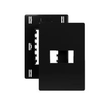 Placa 4x2 C/ Suporte para 1 Módulo Ebony INFINITI PLUS 21477