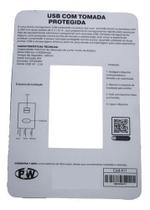 Placa 4x2 Com 2 Usb E 1 Tomada 10a Com Proteção