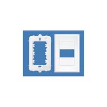 Placa 4x2 Com Suporte 1 Modulo Horizontal Branco-Fame Placa 4x2 Com Suporte 1 Modulo Horizontal Branco-Fame