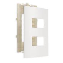 Placa 4x2 com Suporte 2 Postos BrancoFosco Clean MarGirius