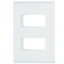 Placa 4x2 Com Suporte para 2 Postos Branca Tramontina Liz Placa 4x2 Com Suporte para 2 Postos Branca Tramontina Liz