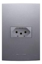 Placa 4X2 Com Tomada 20a Alumbra Pro Class Grafite Placa 4X2 Com Tomada 20a Alumbra Pro Class Grafite