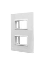 Placa 4x2 Ilumi Vivaz para 2 Módulos com Suporte Branco Acabamento Espelhado Proteção UV