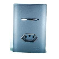 Placa 4x2 + Interruptor + Módulo Tomada 10A 250V