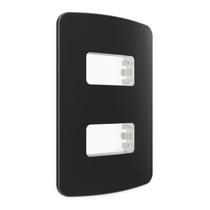 Placa 4x2 Margirius 2 postos c/ Suporte B3 Preto Placa 4x2 Margirius 2 postos c/ Suporte B3 Preto