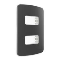 Placa 4x2 Margirius 2 Postos com Suporte B3 Grafite