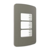 Placa 4x2 MarGirius 3 Postos com Suporte B3 Argila Placa 4x2 MarGirius 3 Postos com Suporte B3 Argila