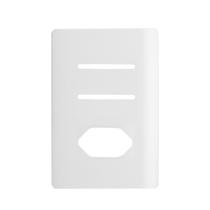 Placa 4x2 para 2 Interruptores Horizontais e 1 Tomada + Suporte Branco da Linha Novara - 1100/79 - DICOMPEL Placa 4x2 para 2 Interruptores Horizontais e 1 Tomada + Suporte Branco da Linha Novara - 1100/79 - DICOMPEL