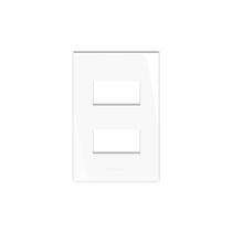 Placa 4x2 para 2 módulos com suporte branca Inovapro Alumbra