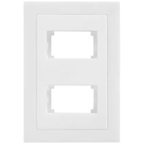 Placa 4x2 para 2 Módulos com Suporte Cinza Fosco - EKC-30000/38 - DICOMPEL