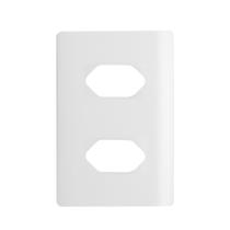 Placa 4x2 para Tomadas Duplas Horizontais + Suporte Branco da Linha Novara - 1100/68 - DICOMPEL Placa 4x2 para Tomadas Duplas Horizontais + Suporte Branco da Linha Novara - 1100/68 - DICOMPEL