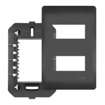 PLACA 4X2 PRETA 02 MODULOS DISTANCIADOS COM SUPORTE SHP - 4073 Habitat Black FAME