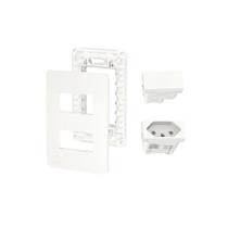 Placa 4x2+ Suporte+ Mod Interruptor Inter e Tomada 10A Orion