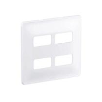 Placa 4x4 2+2 Modulos Separados c/ Suporte Zeffia Pial - PIAL LEGRAND