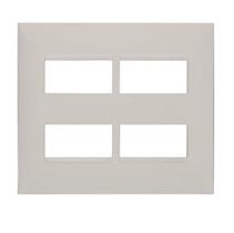Placa 4x4 2+2 Postos Prata N2672.4-cv - Zenit Abb Placa 4x4 2+2 Postos Prata N2672.4-cv - Zenit Abb