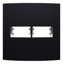 Placa 4x4 2 Módulos Com Suporte Inova Pro Preto - Alumbra Placa 4x4 2 Módulos Com Suporte Inova Pro Preto - Alumbra