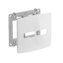 Placa 4x4 2 posições branco + suporte composé - weg