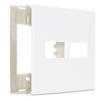 Placa 4x4 2 Postos com Suporte Branco Sleek Margirius