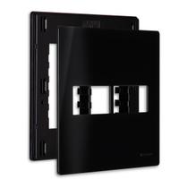 Placa 4x4 2 Postos com Suporte Ebony Preto Infiniti Margirius