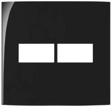 Placa 4x4 2 postos horiz ebony clean Preto Fosco - MarGirius Placa 4x4 2 postos horiz ebony clean Preto Fosco - MarGirius
