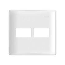 Placa 4x4 2 Postos Horizontais Com Suporte Simon 19 Branca