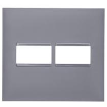 Placa 4x4 2 postos Pial Plus+ Legrand cinza acetinado 618511cz Placa 4x4 2 postos Pial Plus+ Legrand cinza acetinado 618511cz