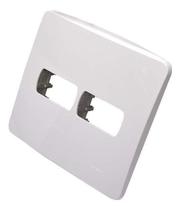 Placa 4x4 2 Postos Separados + Suporte Miluz Branca S3b27520