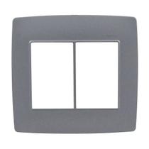 Placa 4x4 3/3 postos grafite metalizado 30913-52 simon Placa 4x4 3/3 postos grafite metalizado 30913-52 simon