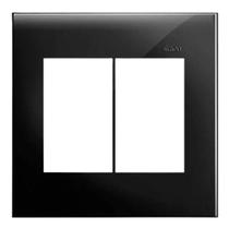 Placa 4x4 3+3 Postos Preto Brilhante 35613-59 - Simon 30 Placa 4x4 3+3 Postos Preto Brilhante 35613-59 - Simon 30