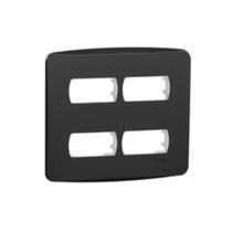 Placa 4X4 4 Módulos+Suporte Grafite Miluz S3B77441 Schneider Placa 4X4 4 Módulos+Suporte Grafite Miluz S3B77441 Schneider