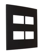 Placa 4x4 4 Posto Separados Preta Fosca Clean Margirius