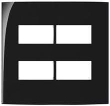 Placa 4x4 4 Postos Horizontal Ebony Clean Preto Fosco - MarGirius Placa 4x4 4 Postos Horizontal Ebony Clean Preto Fosco - MarGirius