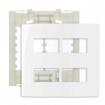 Placa 4x4 4 postos separados c/ suporte branca sleek 16019 - margirius Placa 4x4 4 postos separados c/ suporte branca sleek 16019 - margirius