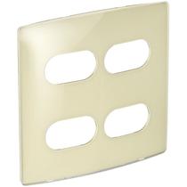 Placa 4x4 4 postos separados Nereya Pial Legrand quinoa gloss 663424 Placa 4x4 4 postos separados Nereya Pial Legrand quinoa gloss 663424