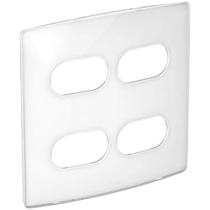 Placa 4x4 4 postos separados Nereya Pial Legrand sugar gloss 663423 Placa 4x4 4 postos separados Nereya Pial Legrand sugar gloss 663423