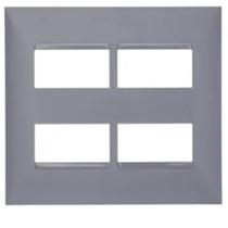 Placa 4x4 4 Postos Separados Pial Plus+ Legrand Cinza 618514CZ Placa 4x4 4 Postos Separados Pial Plus+ Legrand Cinza 618514CZ